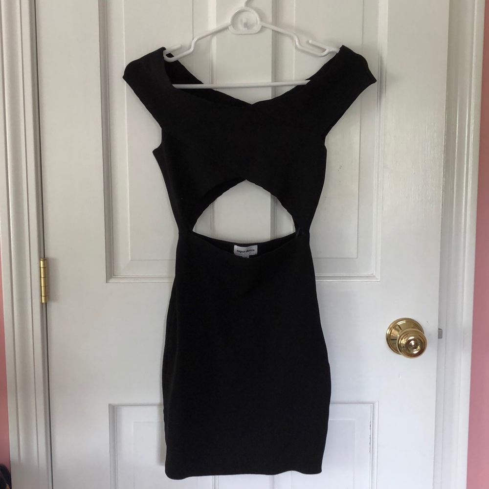 Super down Hallie Cut Out Mini in Black